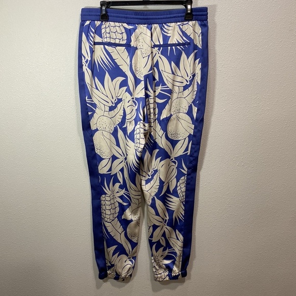 Victoria's Secret Tropical pineapple satin pajama pants blue cream - Picture 5 of 9